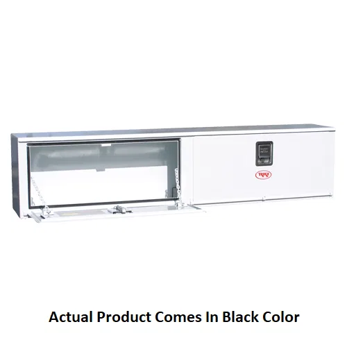 US72CB – RKI Tool Box, Side Mount Dual Lid Powder Coated Black Steel 72 Inch Length x 16-1/2 Inch Height x 12-1/2 Inc...